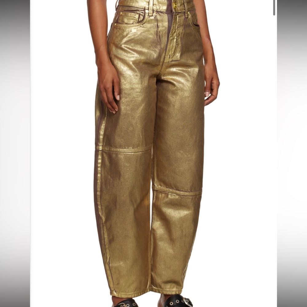 GANNI Gold Stary Jeans